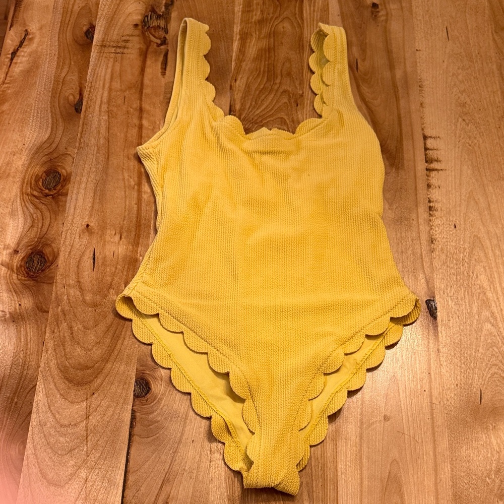 Yellow Scalloped One Piece